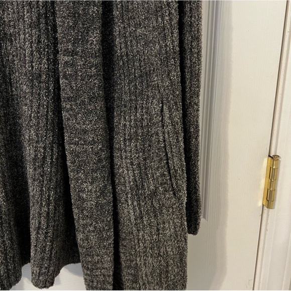 Barefoot Dreams CozyChic Lite Gray Cardigan Long Size XS Open Front knit comfy - Picture 5 of 9